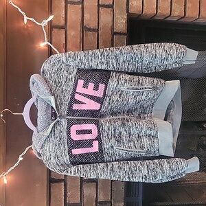Cute women's Bae Hesh sweatshirt. Black and pink. Size Large.